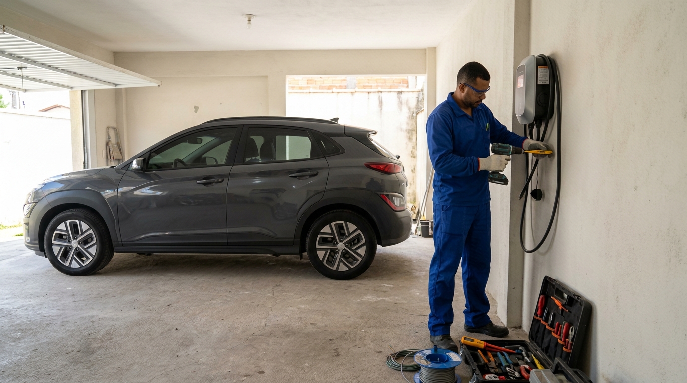 Instalacao de carregador de carro eletrico em Joinville‑SC
