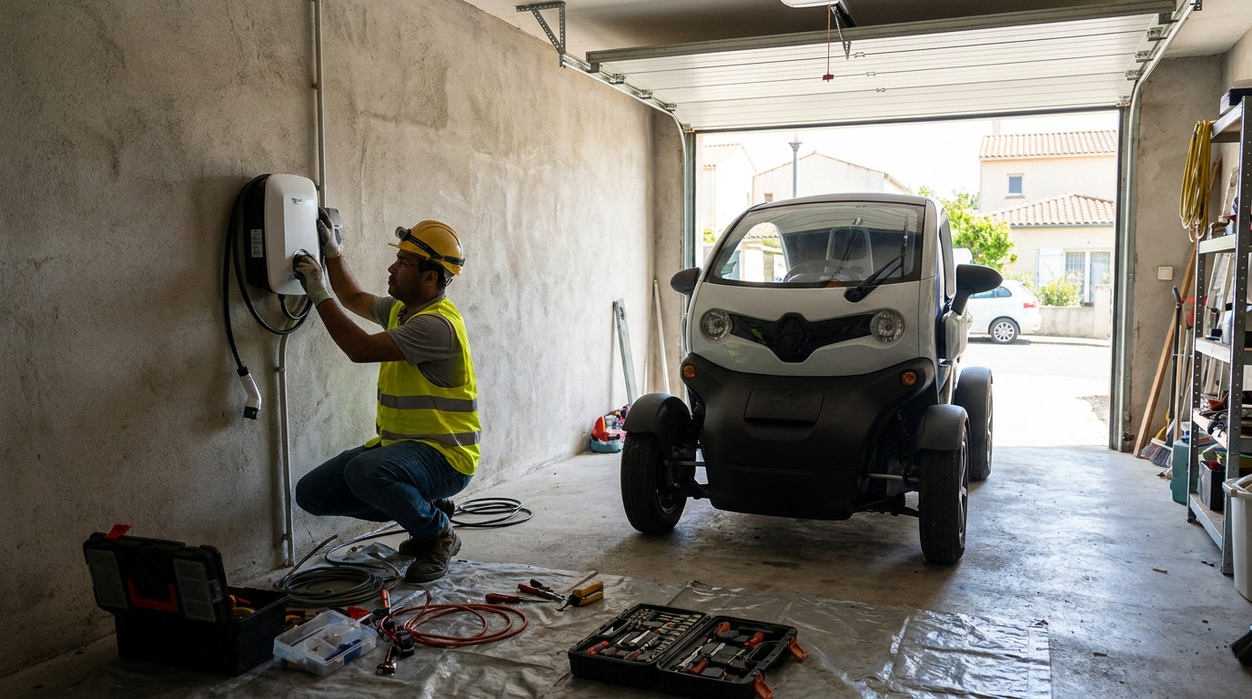 Instalacao de carregador de carro eletrico profissional em Joinville‑SC