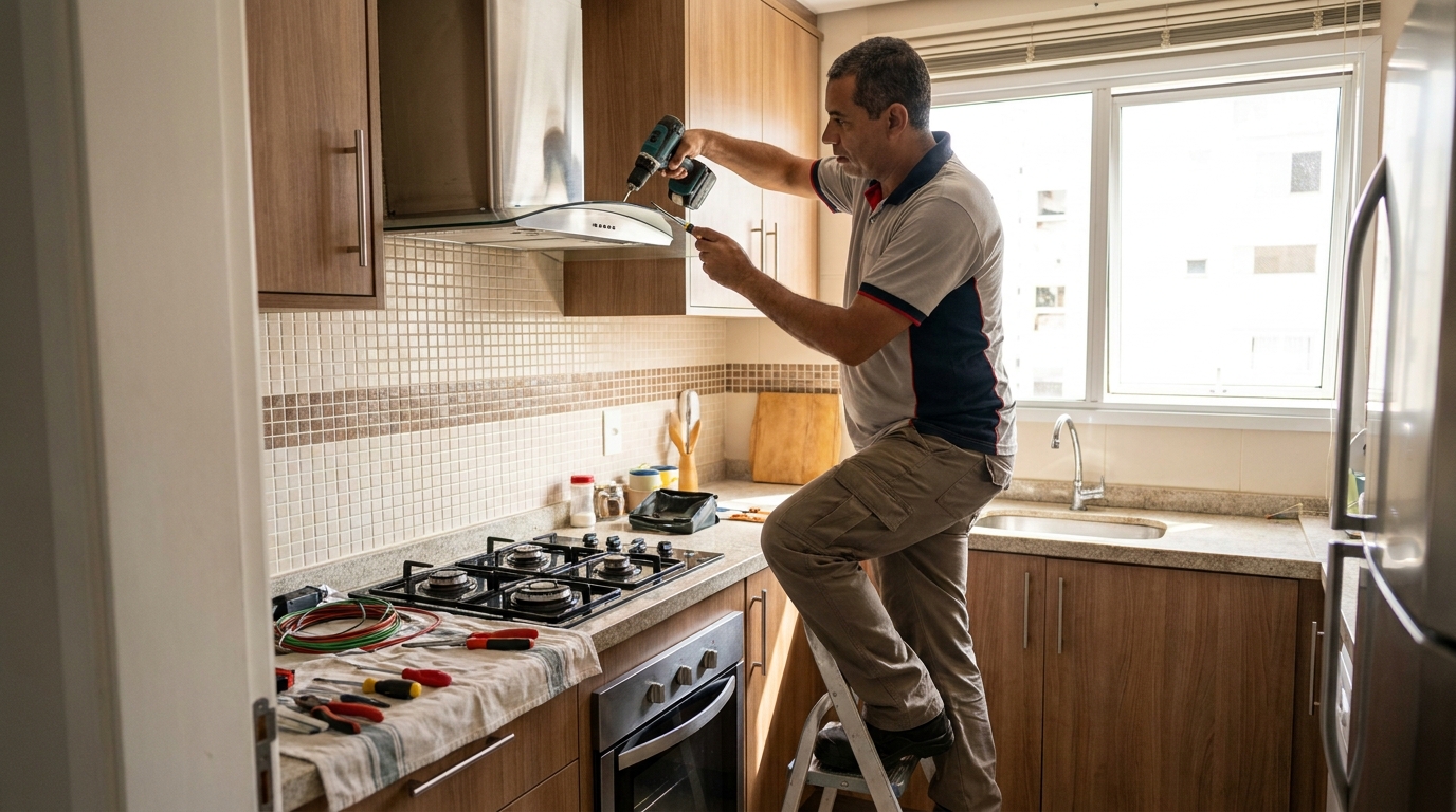 Instalacao de coifa e exaustor profissional em Joinville‑SC
