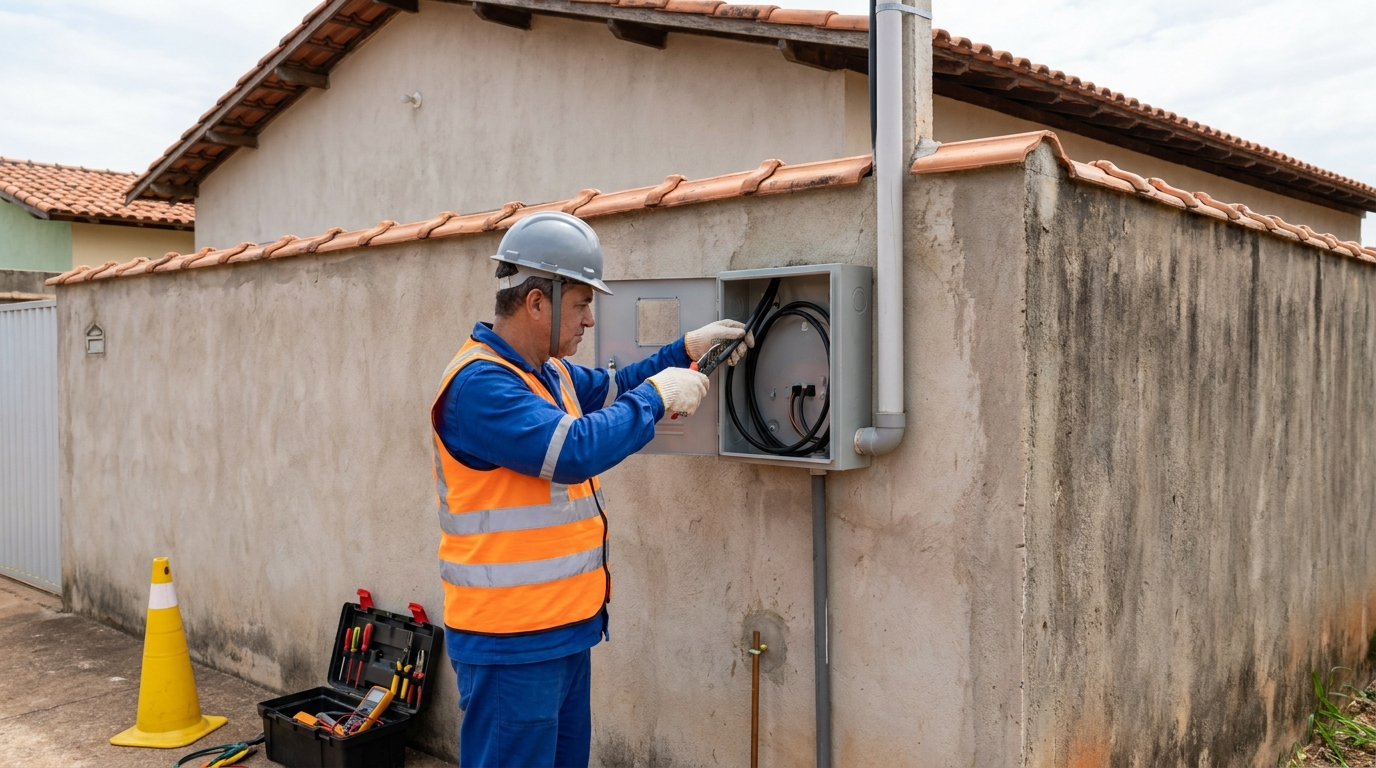 Instalacao de padrao de energia profissional em Joinville‑SC