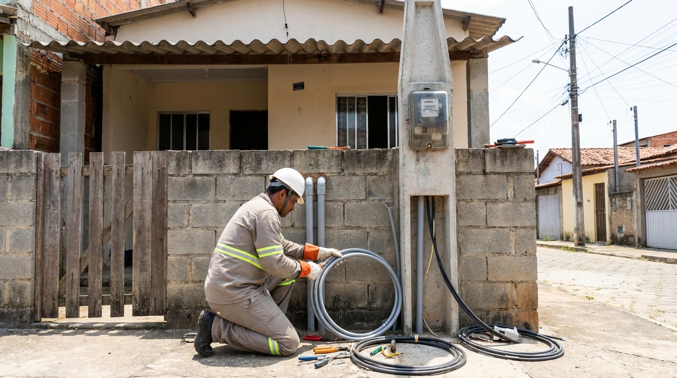 Instalacao de padrao de energia residencial em Joinville‑SC
