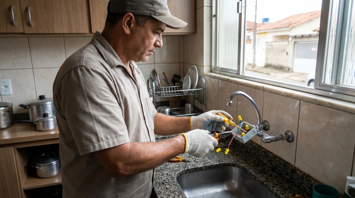 Instalacao de torneira eletrica profissional em Joinville‑SC