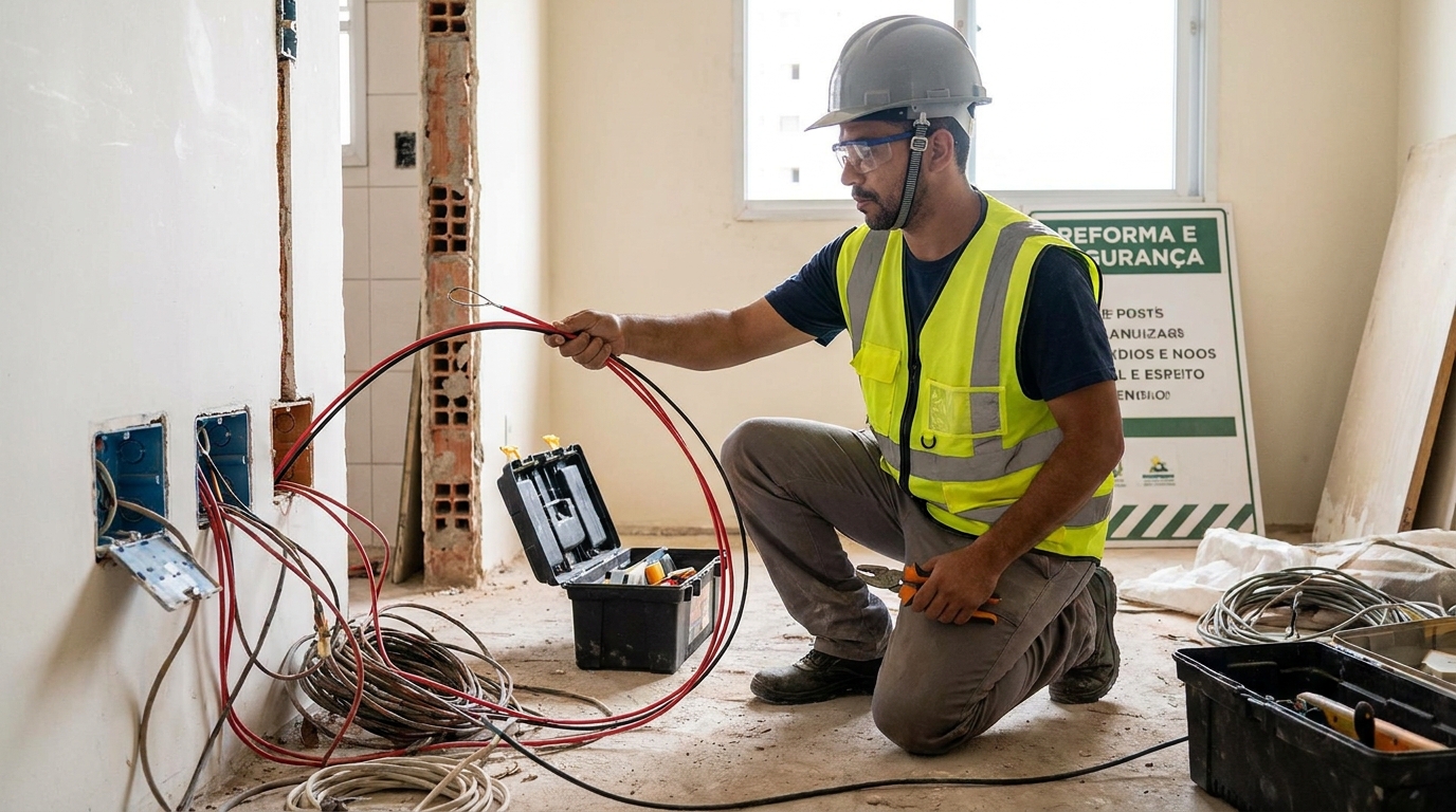 Troca de fiacao eletrica em Joinville‑SC