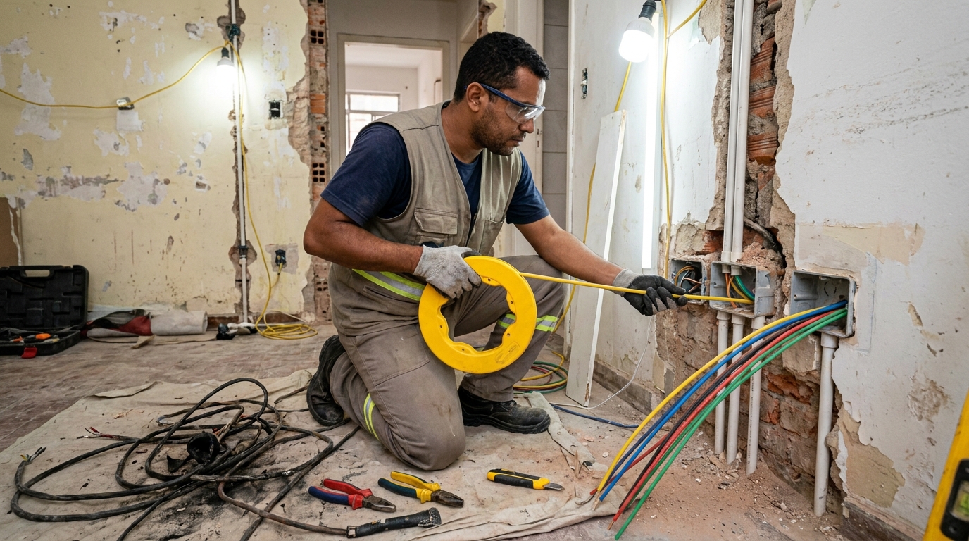Troca de fiacao eletrica profissional em Joinville‑SC